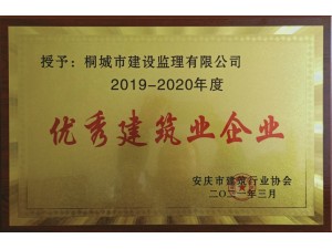 2019—2020年度安慶市優秀監理企業